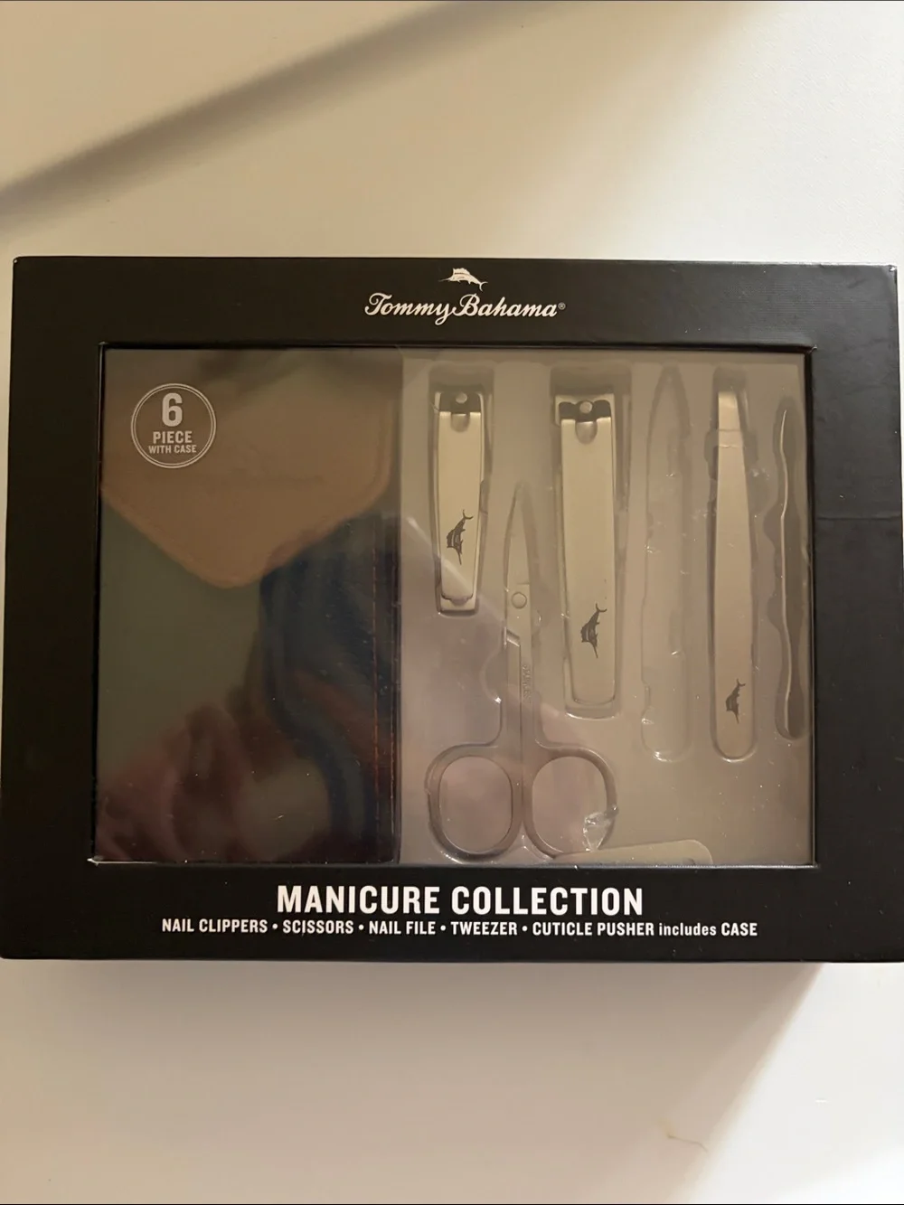 Tommy Bahama Black & Silver Manicure Set with Logo Tools